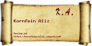 Kornfein Aliz névjegykártya